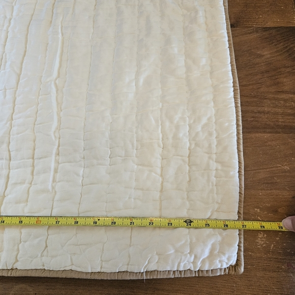 POTTERY BARN WASHED COTTON SILK GOLD IVORY STANDARD PILLOW SHAM 20 X 26 Set Of 2 - Picture 11 of 12